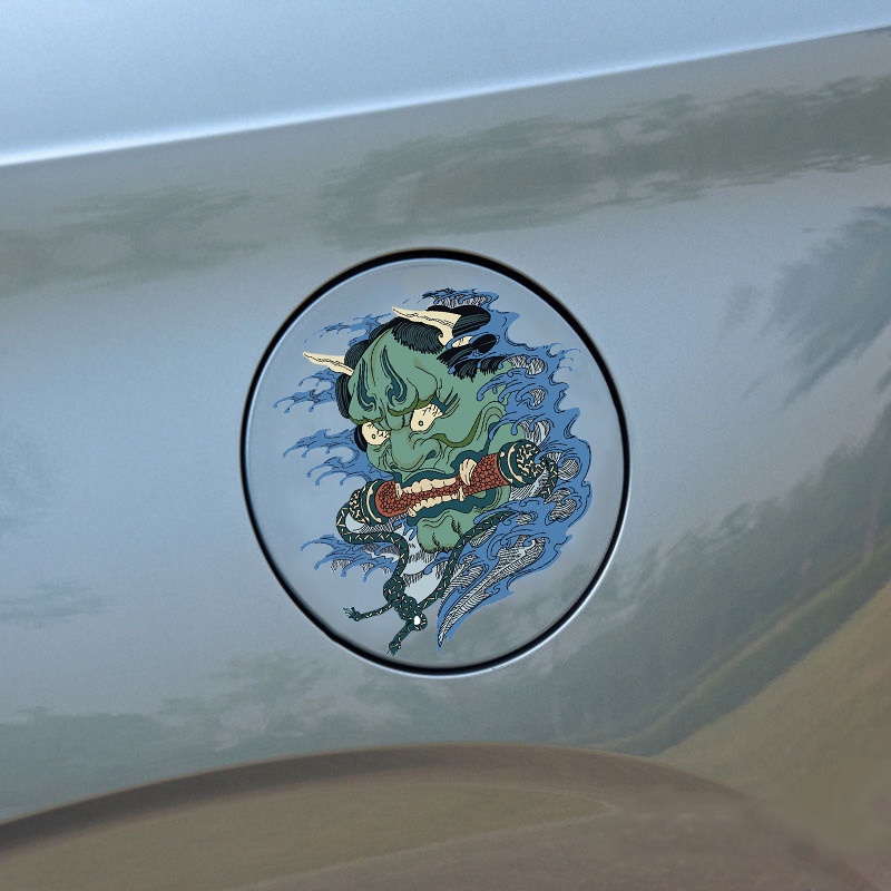 1 Đề Can Dán Trang Trí Xe Hơi / Xe Máy Oni Samurai Hình Prajna Phản Quang Chống Nước DIY