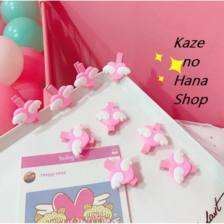 [ CÓ SẴN ] KẸP SÁCH/VỞ KẸP ĐỒ DÙNG CÁNH TRÁI TÍM - KẸP KAWAII LOLITA / ULZZANG