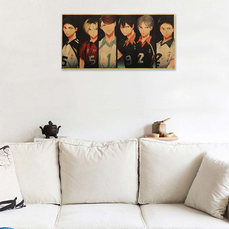 Áp phích dán tường 70x35.5cm họa tiết hoạt hình anime Haikyuu Nhật Bản