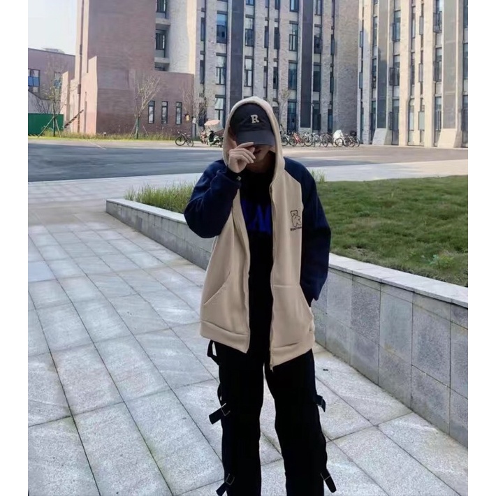 ẢNH THẬT  áo khoác có mũ trùm đầu nam nữ