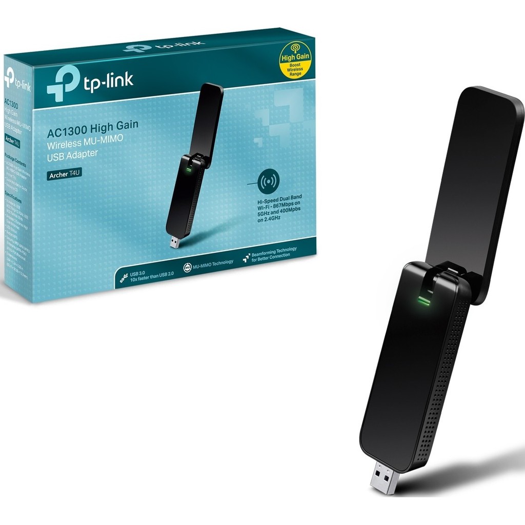 TP-Link Archer T4U - Bộ Chuyển Đổi USB Băng Tần Kép Wi-Fi AC1300 MU-MIMO - Hàng Chính Hãng