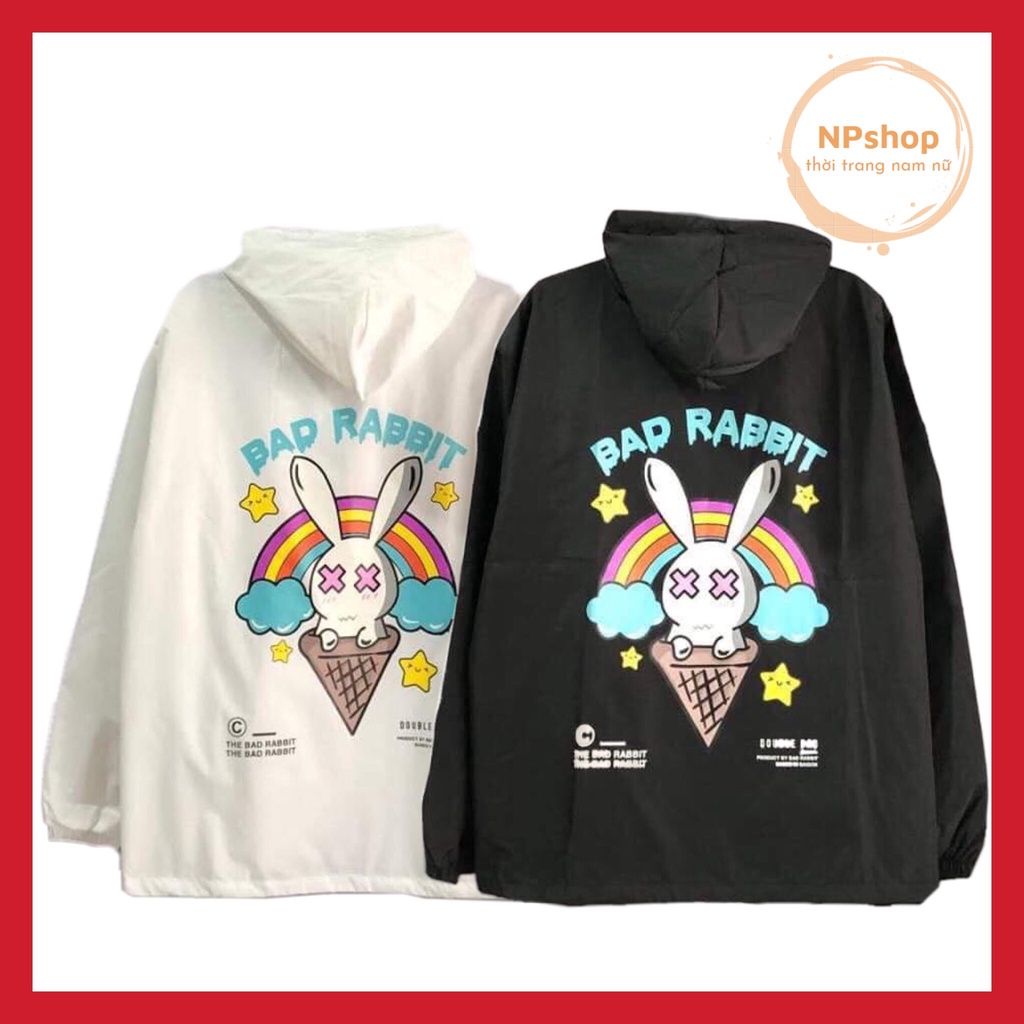 Áo khoác dù Bad Rabbit nam nữ form rộng , áo gió Unisex Chống Nắng ulzzang Jacket Bomber | BigBuy360 - bigbuy360.vn
