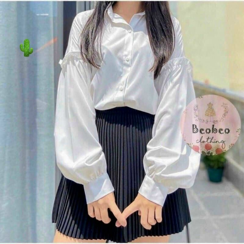 ÁO SƠ MI TAY PHỒNG KATE LỤA MỊN ĐẸP PŨCAO
