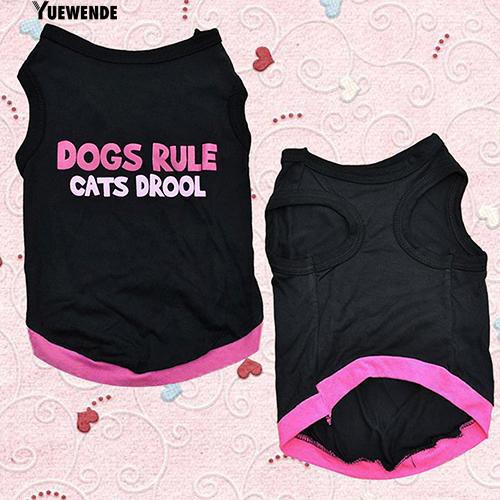 Áo thun cotton cộc tay in chữ vui nhộn cho thú cưng