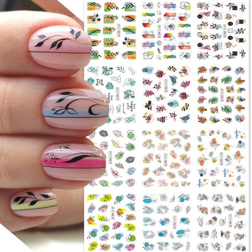 Sticker Họa Tiết Hoa Anh Đào 12 Trong 1 Để Trang Trí Móng