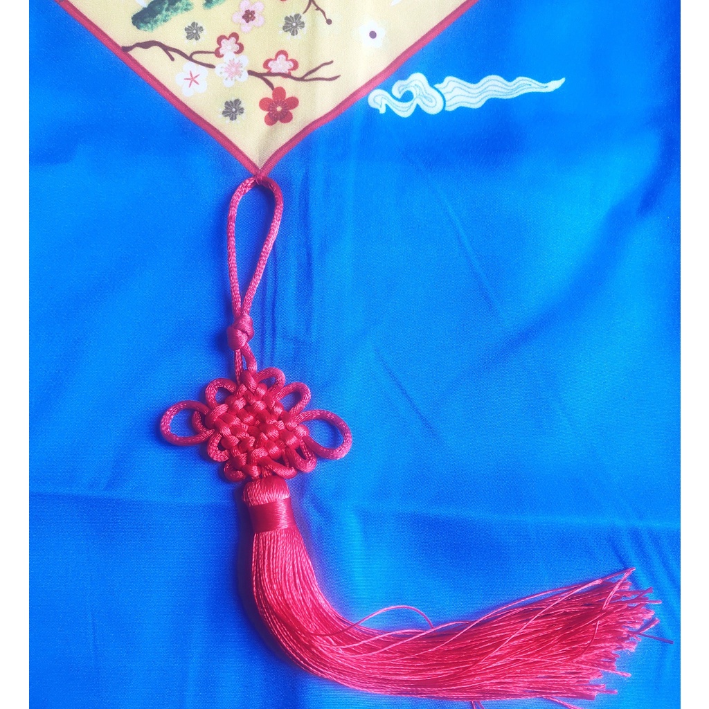 ÁO DÀI CHO BÉ TRAI IN HỌA TIẾT TẾT MÀU XANH, ÁO DÀI TRẺ EM ADTEIN-XD