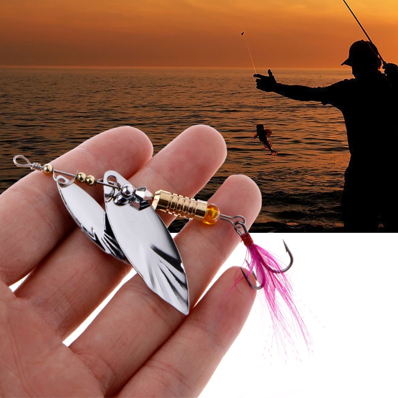 Mồi Câu Cá Giả Chất Liệu Kim Loại Gắn Kèm Móc Câu Tiện Dụng