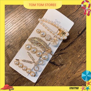 Set 6 Kẹp Tóc Tiểu Thư Sang Chảnh ( Màu Vàng ). TOM_TOM_STOREE