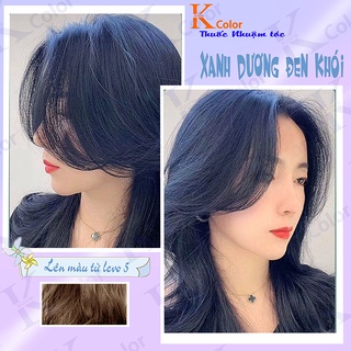 Thuốc nhuộm tóc XANH DƯƠNG ĐEN ÁNH KHÓI không tẩy sử dụng tại nhà nhiều thảo dược giá rẻ kcolor