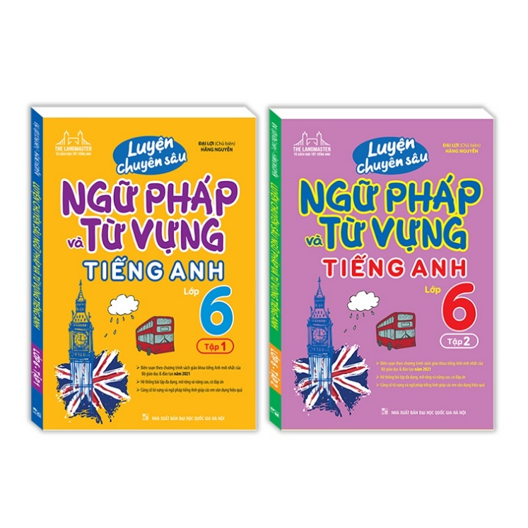 Sách - Combo luyện chuyên sâu ngữ pháp và từ vựng tiếng anh lớp 6 (T1+T2)
