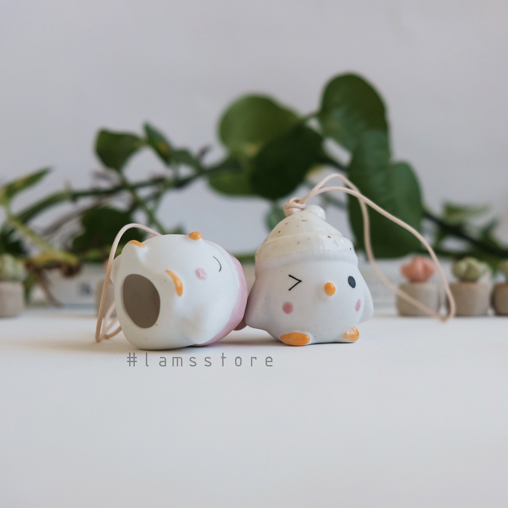Chuông gió gốm sứ hình gà con xinh , Phong linh hình gà con