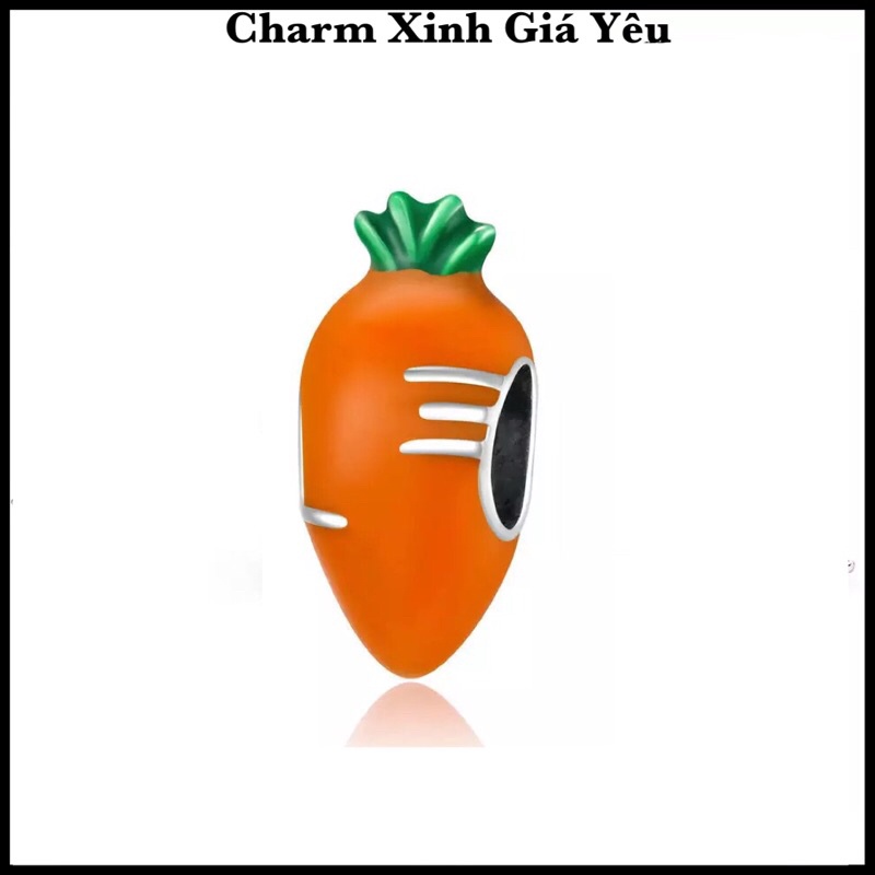 Charm củ cà rốt bạc S925