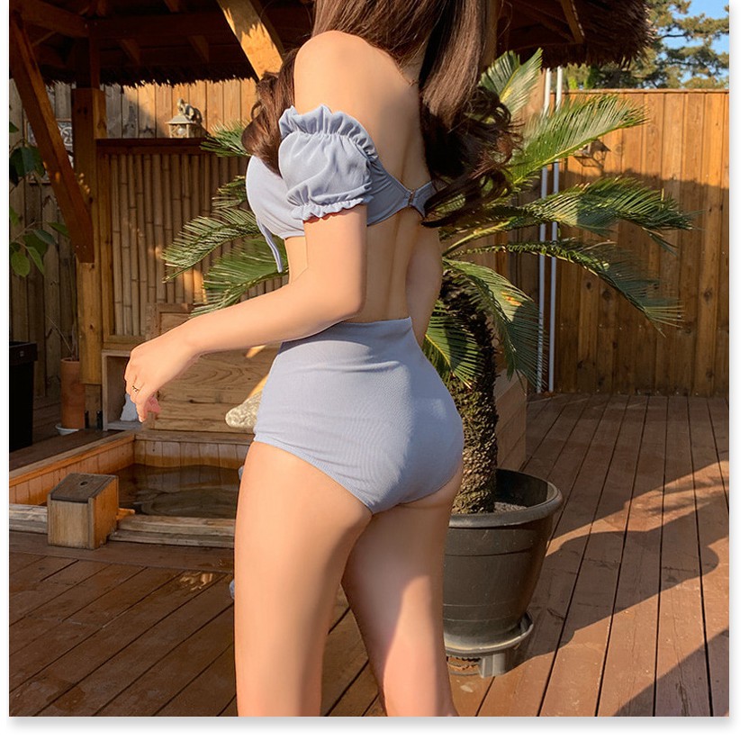 Đồ bơi Bikini nữ đẹp,  Áo tắm phụ nữ giảm béo bụng 2020 mới bìa thịt bảo thủ rắn màu sinh viên áo tắm tách bộ bikini mùa