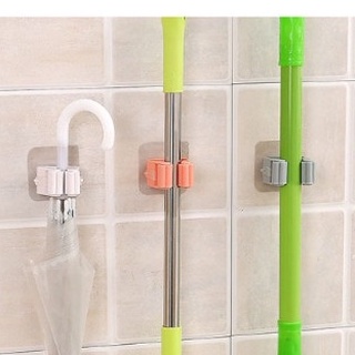 Móc kẹp chổi - Móc dán tường kẹp giữ cây lau nhà, móc treo chổi chịu lực 6kg