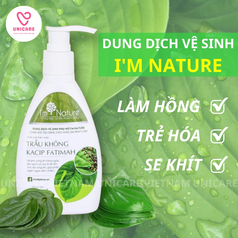 Dung dịch vệ sinh phụ nữ trầu không I'm Nature 150ml -  An toàn tuyệt đối, dùng được cho Bà Bầu, trước và sau sinh