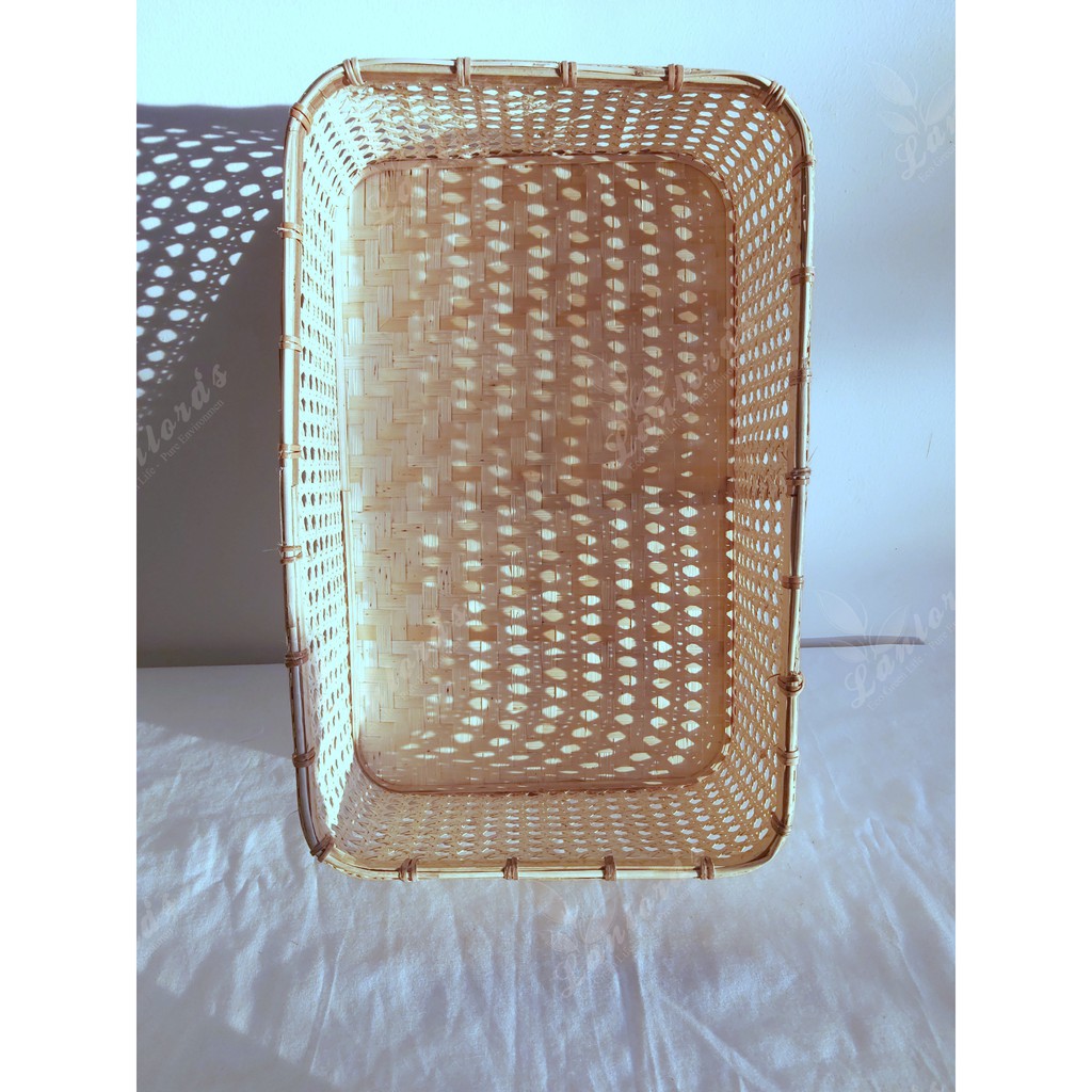 Khay mây mắt cáo size 27x45, h15cm