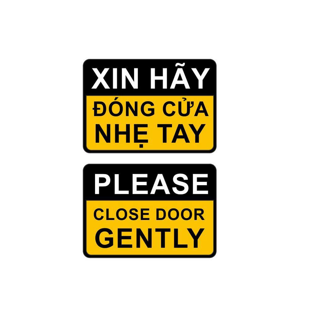 Miêng Dán Cảnh Báo Đóng Cửa Nhẹ Tay, Chống Nước, Chống Phai Màu, Không Để Lại Keo Khi Bóc