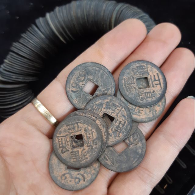 Tiền xu cổ âm dương chiêu tài