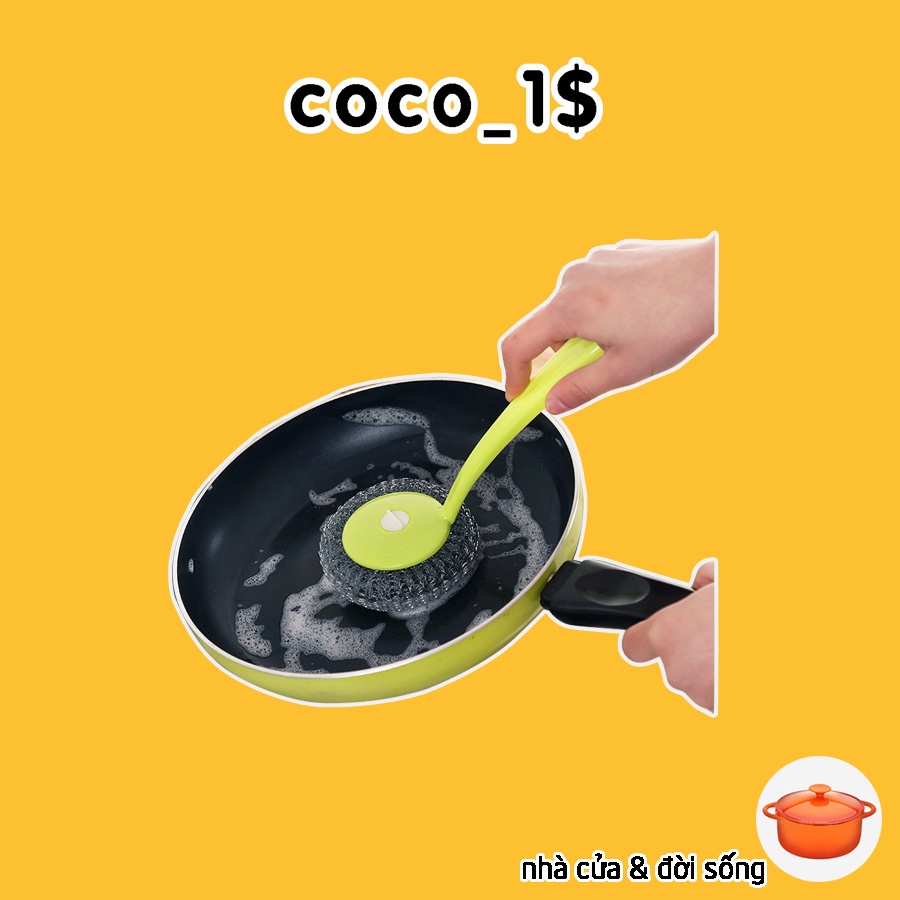 [COCO1$] Dụng cụ cọ rửa đa năng, cọ xoong nồi, cọ bếp, cọ rửa bát đĩa có bình chứa tiện lợi CC09SP061