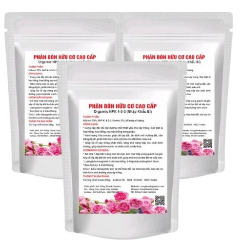 Combo 3 kg Phân bón hữu cơ Khoáng cao cấp cho hoa hồng