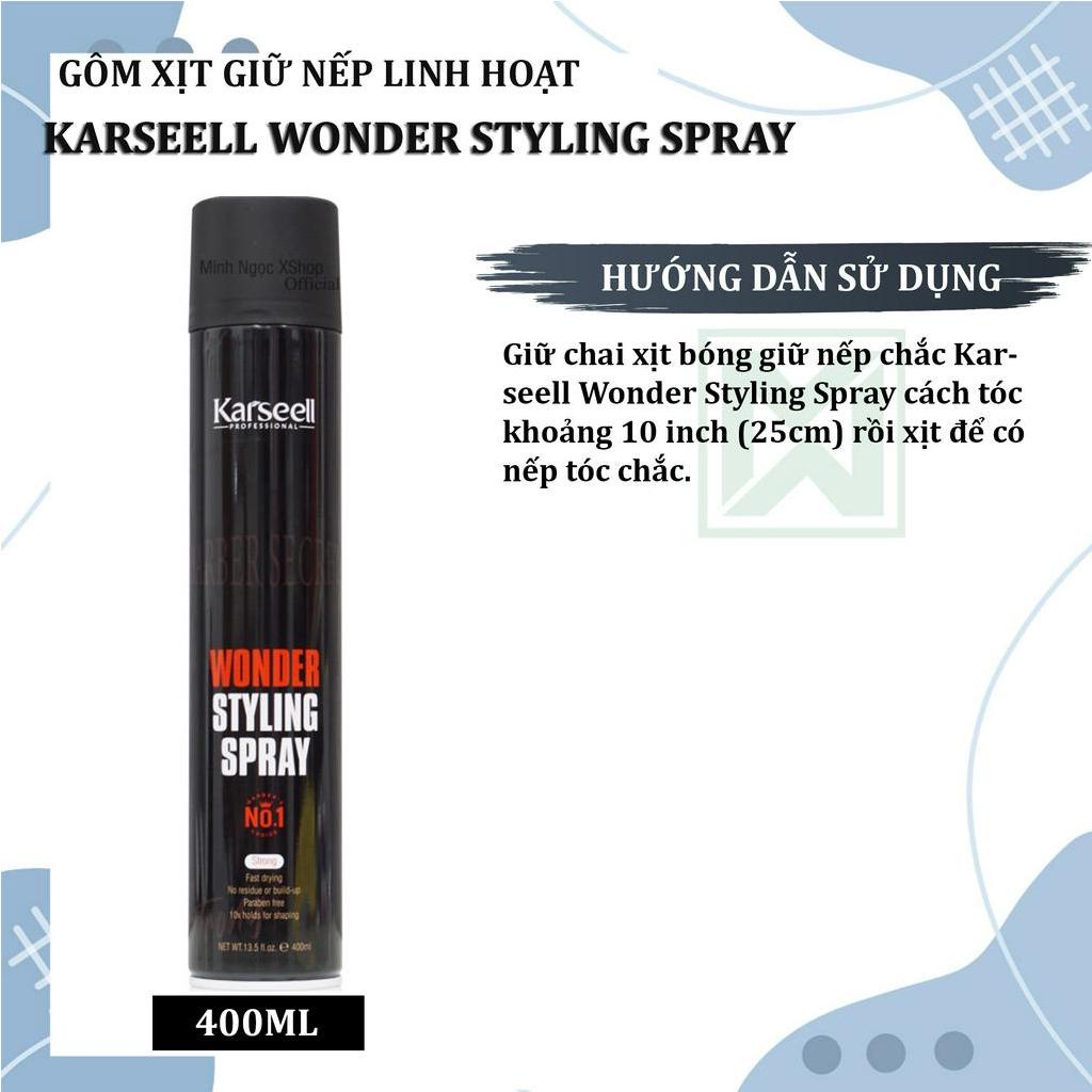 Gôm xịt giữ nếp linh hoạt Karseell Wonder Styling Spray 400ML