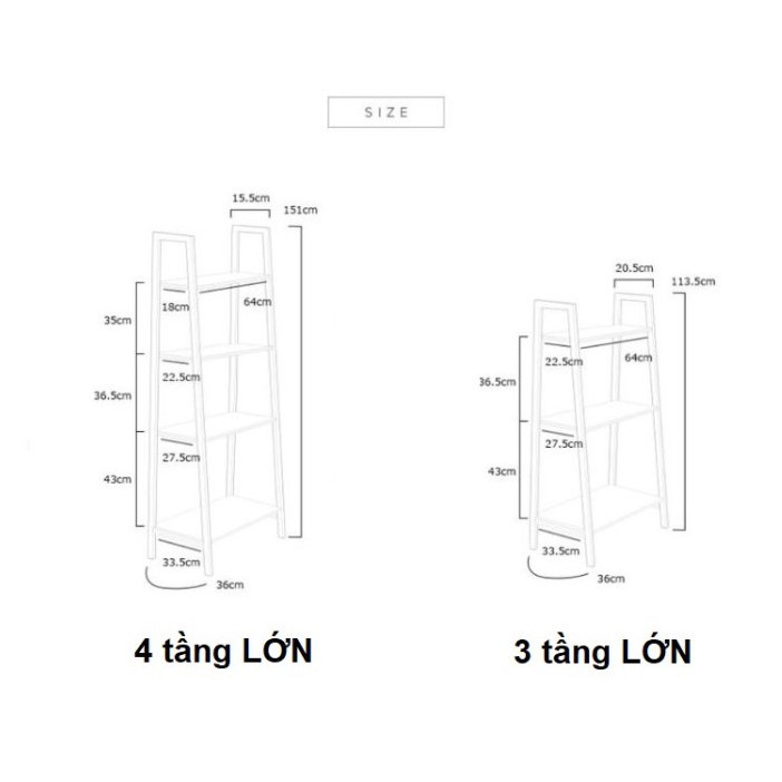 KỆ SÁCH GỖ THÔNG 4 TẦNG - KỆ GỖ ĐA NĂNG 4 TẦNG