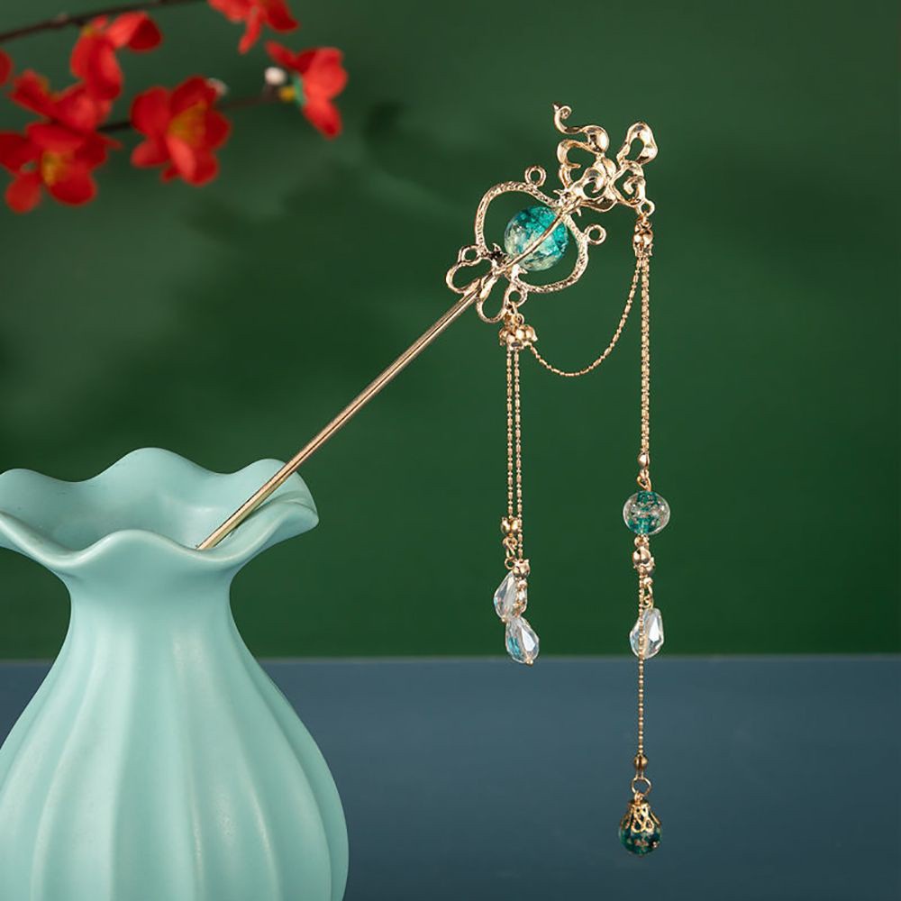 Trâm cài tóc SKJK bằng hợp kim phối tua rua cổ điển phong cách Trung Hoa cho nữ