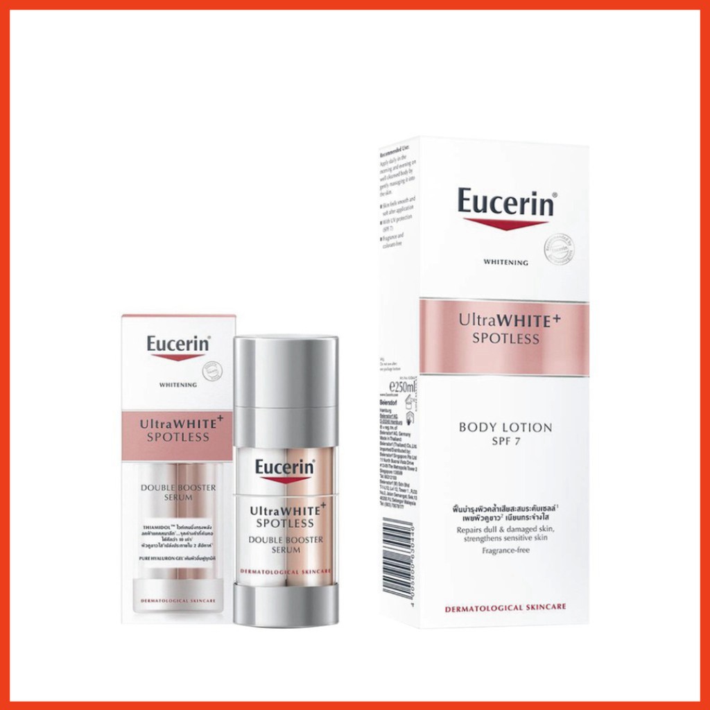 [CHÍNH HÃNG] Combo Eucerin Tinh Chất Dưỡng Trắng Double Booster Serum 30ml &amp; Sữa Dưỡng Thể Trắng Da Body Lotion SPF7 250