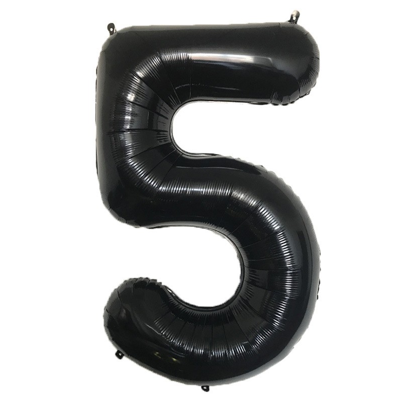 Bong bóng lá nhôm 40 32 16 inch hình chữ số màu đen dùng trang trí bữa tiệc sinh nhật