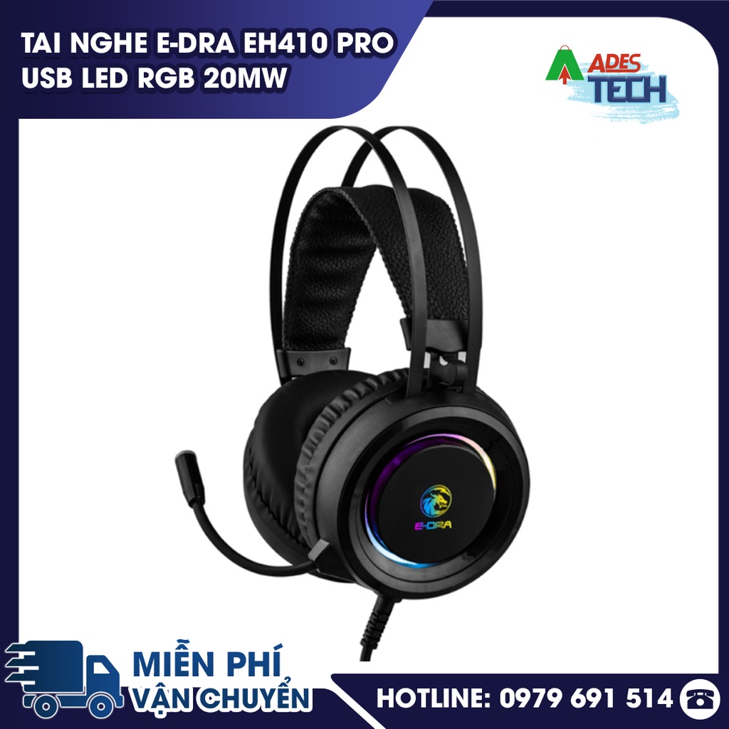 Tai Nghe Chụp Tai EDra EH410 Pro USB Led RGB 20mW | Tai Nghe Gaming Có Dây | Bảo Hành Chính Hãng 12 Tháng