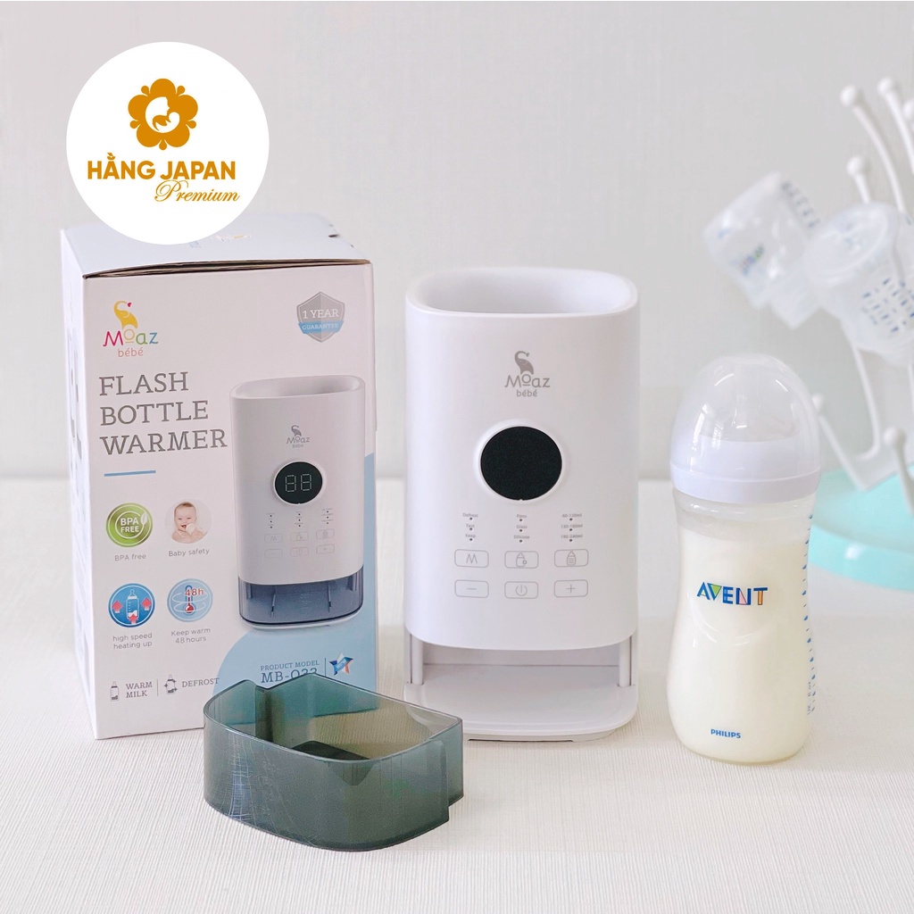 Máy hâm sữa siêu tốc Moaz bebe MB033 - Phù hợp tất cả loại bình, nhỏ gọn, tiện lợi - BH 12 tháng