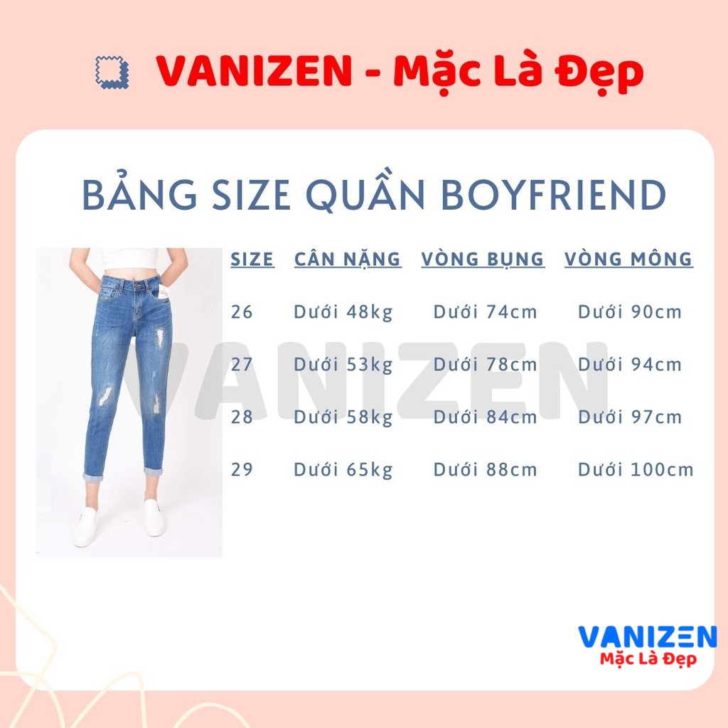 Quần jean nữ ống rộng baggy đẹp lưng cao cạp căn bản rách thêu hàng hiệu cao cấp mã 459 VANIZEN