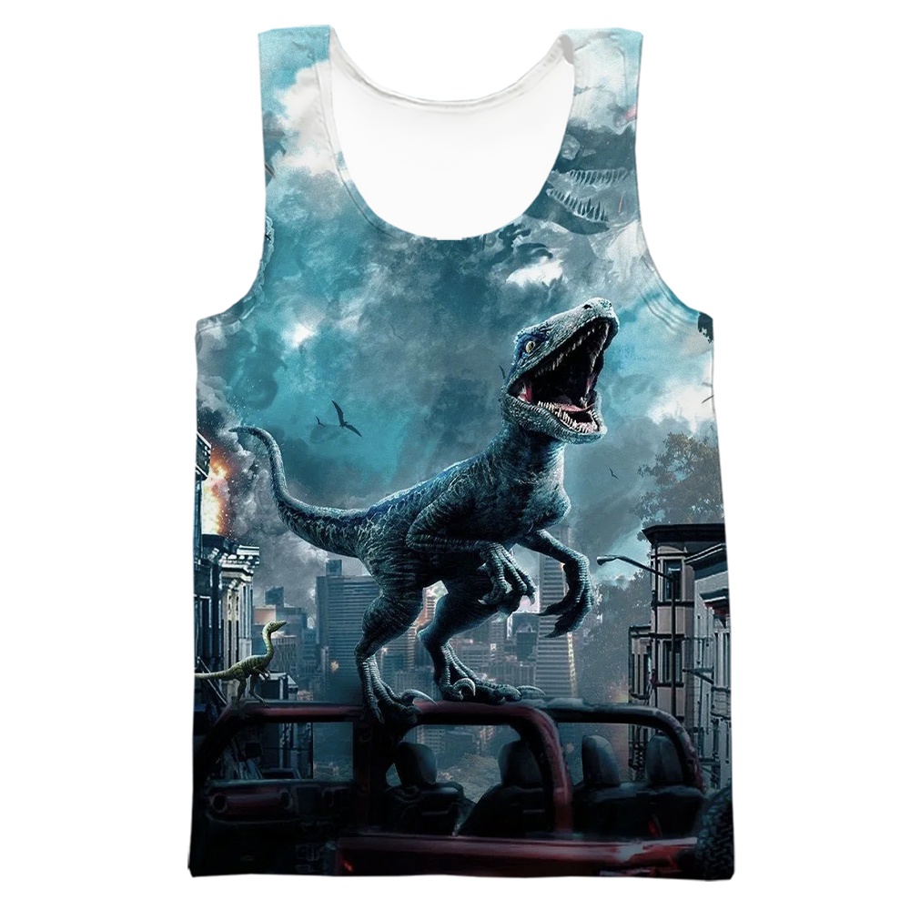 Áo Thun Ba Lỗ In Hình Phim Jurassic World 3D Độc Đáo Hợp Thời Trang
