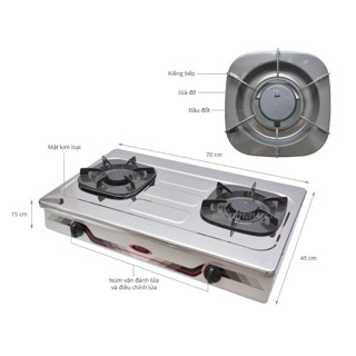 Bếp ga Rinai 7 tấc mặt bếp inox chống rỉ sét. Bảo hành 24 tháng chính hãng