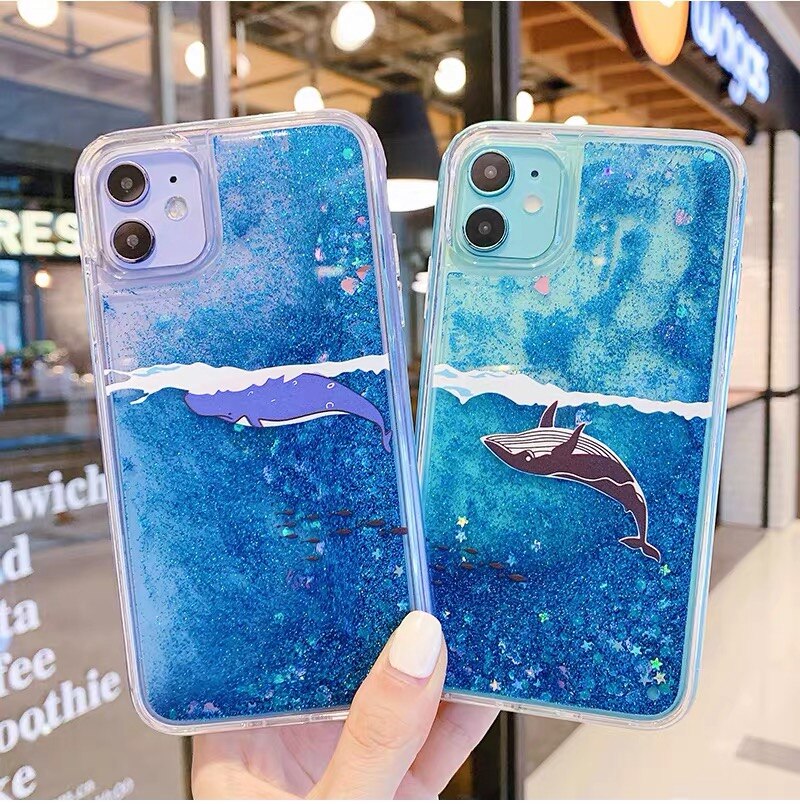 SAMSUNG WHALE Ốp Lưng Kim Tuyến Nước Đính Đá Sang Trọng Cho Samsung S7 Edge S8 S9 S10 S20 Note 8 9 Note 10 Plus