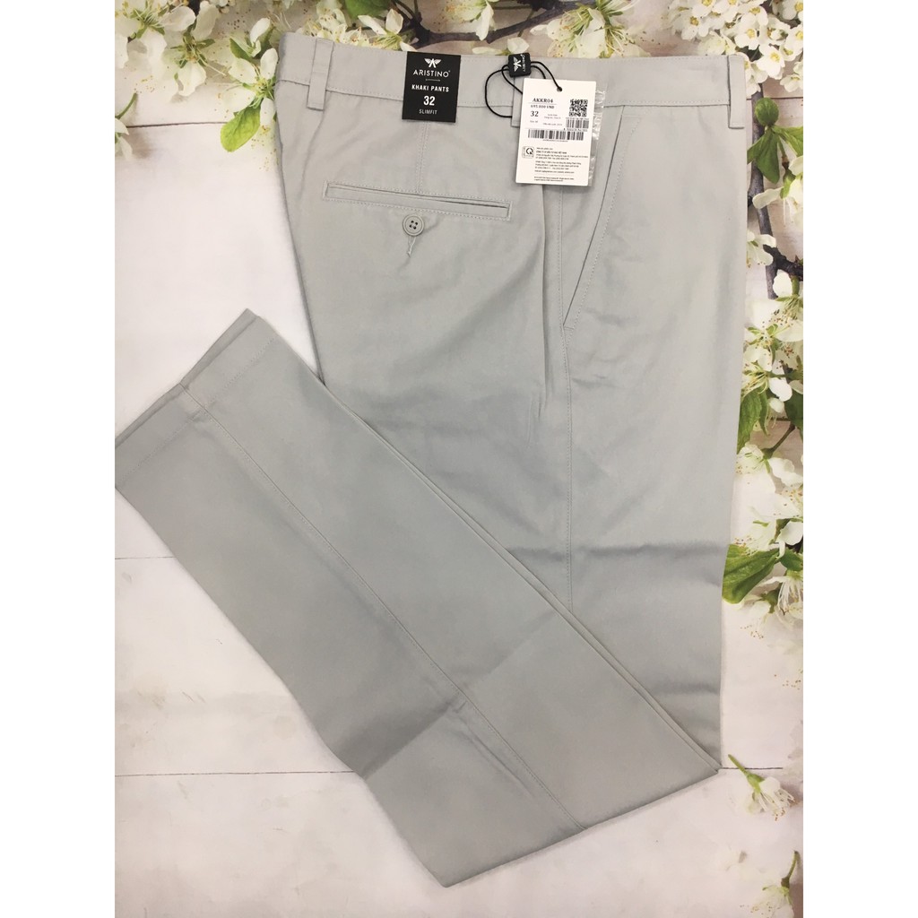 QUẦN KAKI NAM ARISTINO XÁM AKKR04