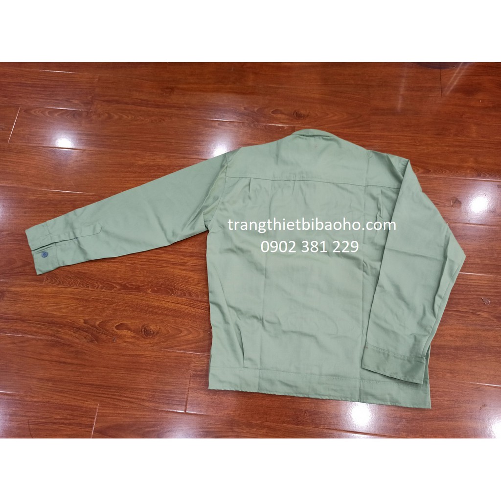 Áo bảo hộ, áo đồng phục công nhân tay dài vải si thoáng mát
