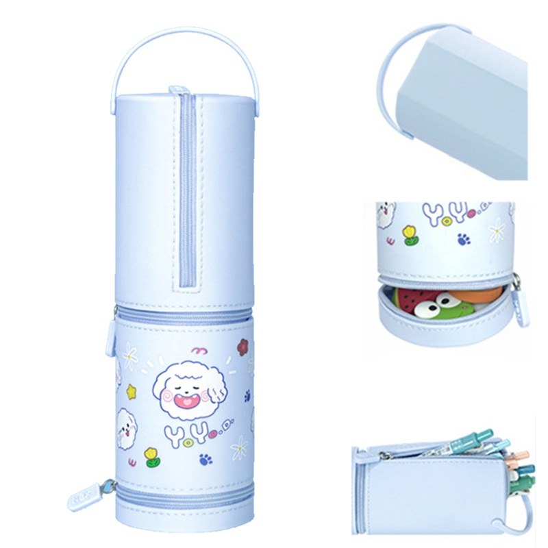 Túi Đựng Bút / Mỹ Phẩm Đứng Màu Hồng / Xanh Dương