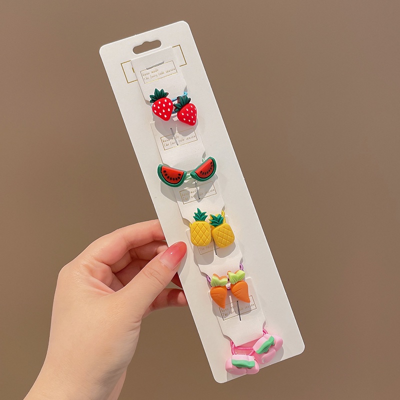 Set 10/20/30 Dây Cột Tóc Co Giãn Họa Tiết Hoạt Hình Dễ Thương Cho Bé