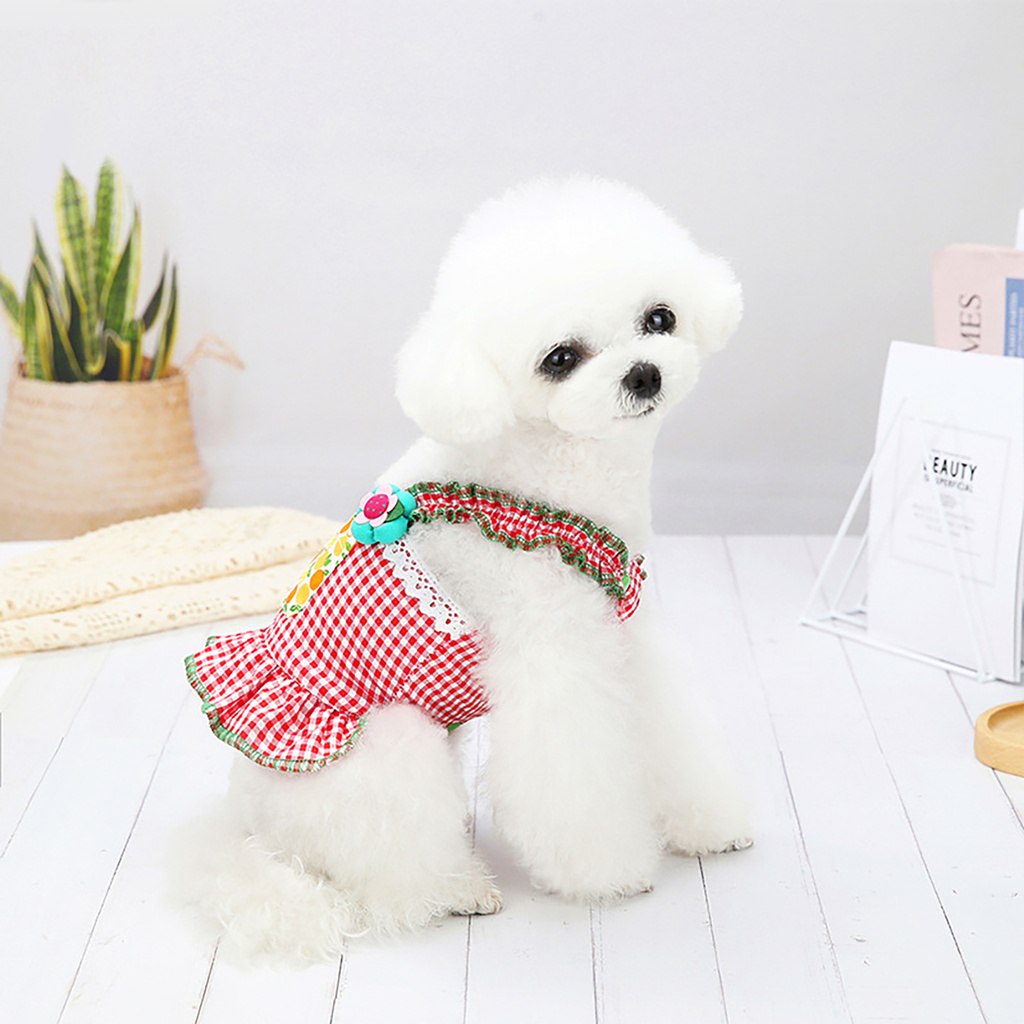 Váy kẻ sọc caro đáng yêu cho thú cưng