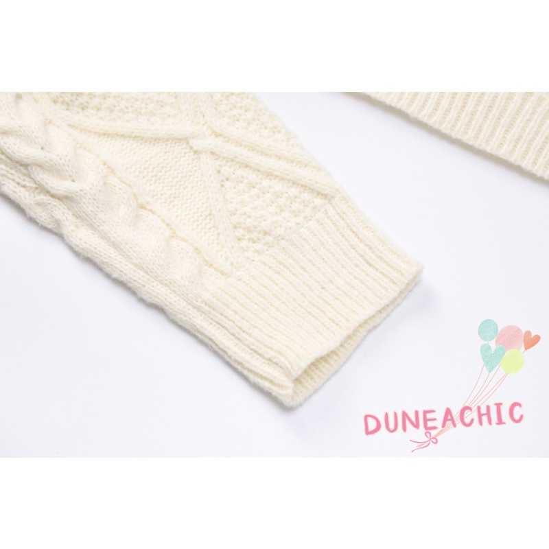 DUNEA Áo Sweater Dệt Kim Tay Dài Cổ Tròn Dáng Rộng Kiểu Đường Phố Cá Tính Cho Nữ