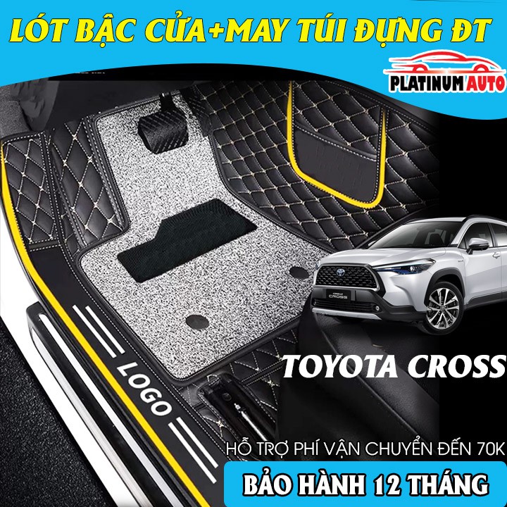 Thảm lót sàn ô tô Toyota Cross, thảm 6D thành cao, tràn viền bậc cửa