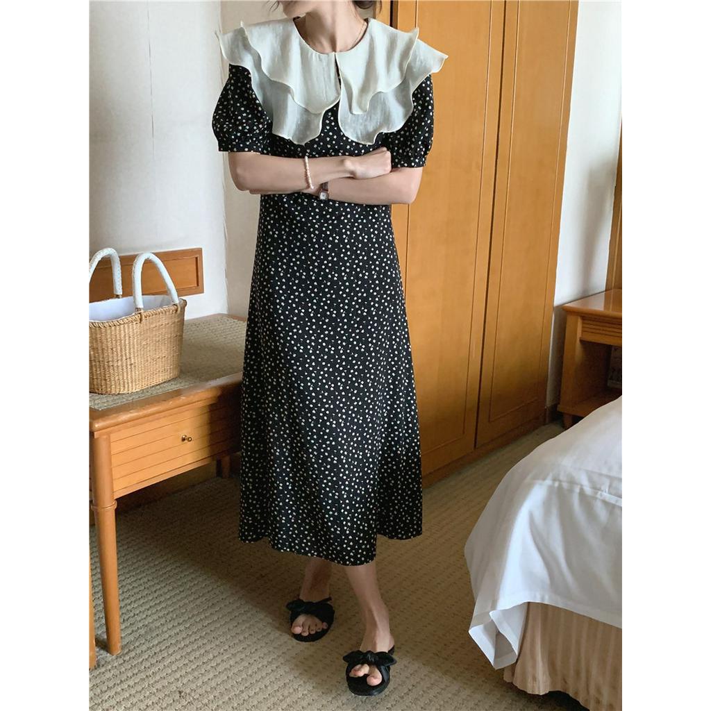 Đầm Voan Hoa Dáng Dài Màu Sắc Tương Phản Thời Trang 60654