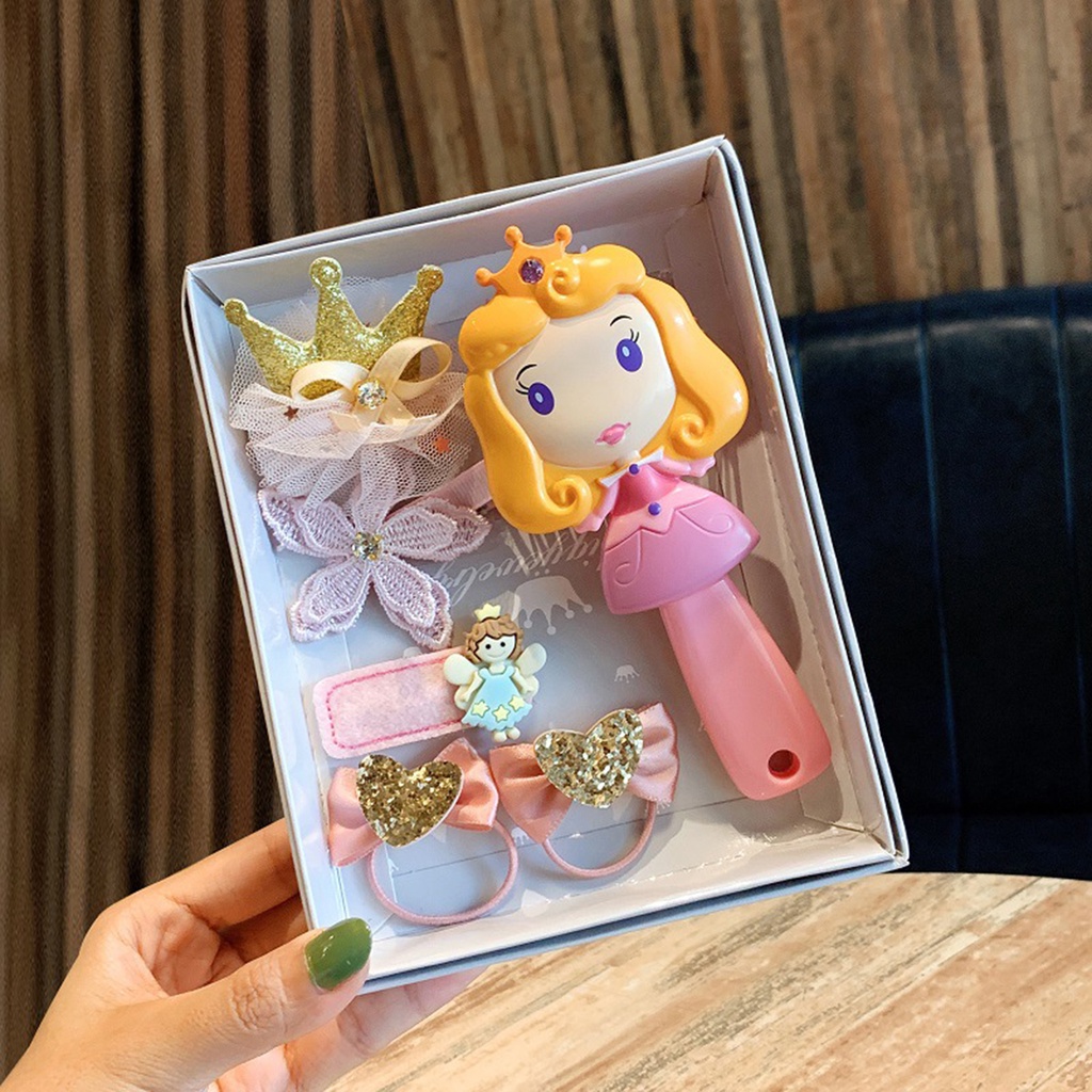 Set 6 Kẹp Tóc Công Chúa Elsa Co Giãn Nhiều Màu Sắc Phong Cách Hoạt Hình Cho Bé Gái