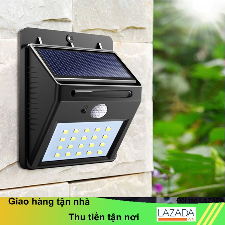 Bộ đèn LED gắn tường sử dụng năng lượng mặt trời cảm ứng hồng ngoại Sunha chống thấm nước, TOPHA 0539