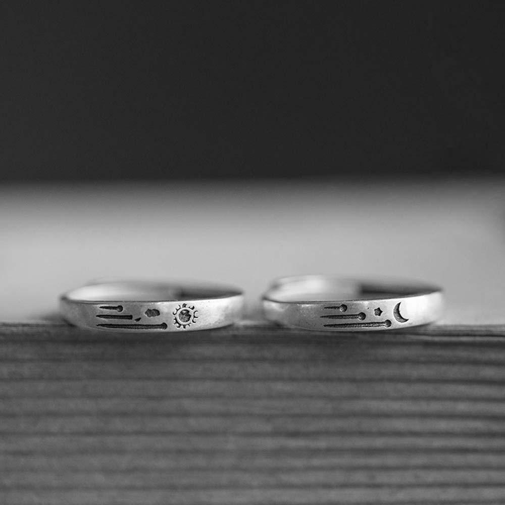 Nhẫn Hở Hình Mặt Trăng / Mặt Trời / Hình Học Cho Cặp Đôi