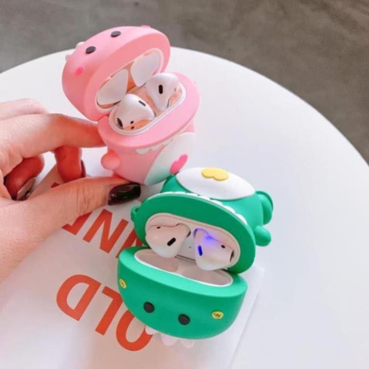 Case Airpods  Pro 3 TWS Inpods TWS - Vỏ Bao Đựng Bảo Vệ Ốp Tai Nghe, Sillicone Dẻo Chống Bẩn, Khủng Long Love -I.CASE