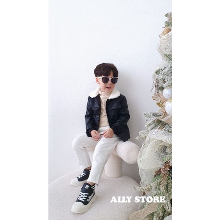 Áo khoác da cho bé ALLY store ( kèm video)