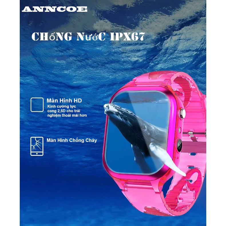 Đồng hồ thông minh trẻ em Anncoe ACM66 nghe gọi hai chiều định vị GPS + LBS chống nước IPX67 phù hợp cho trẻ từ 4 đến 14