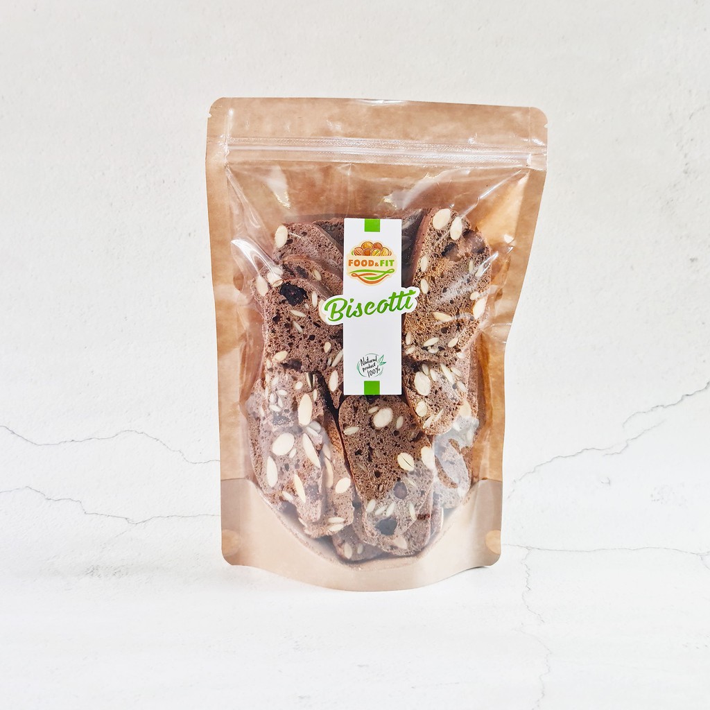 Bánh ngũ cốc ăn kiêng Biscotti vị cacao by Food&amp;Fit